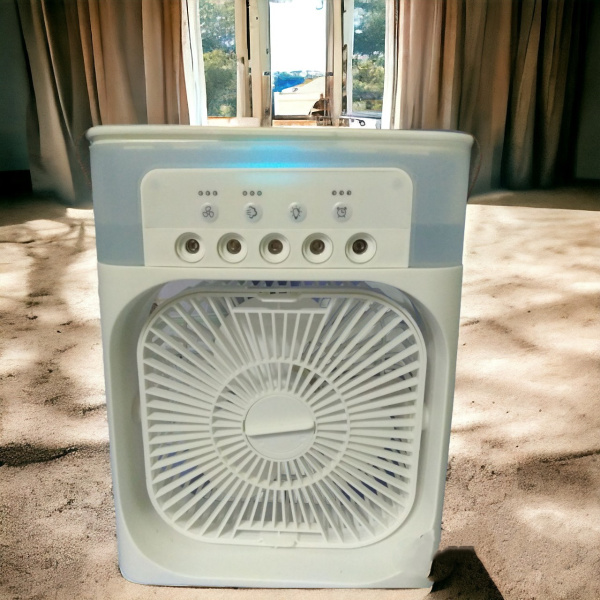 Охладитель - увлажнитель воздуха 3в1 Air Cooler Fan / Кондиционер - вентилятор мини, 7 цветов подсветки, USB 